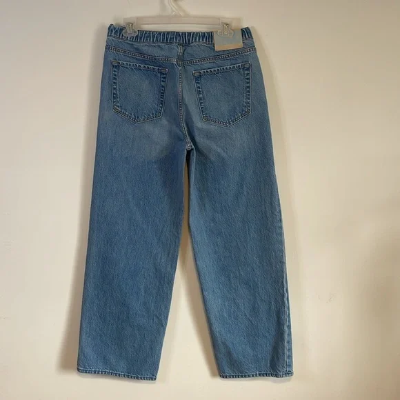 Mother Snacks Jeans 27 Drawn Fun Dip Nerd Blue Elastic Drawstring Straight Loose